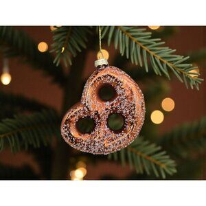 New Brown Glass Salted Pretzel Food Christmas Tree Ornament Decor Funny Gift